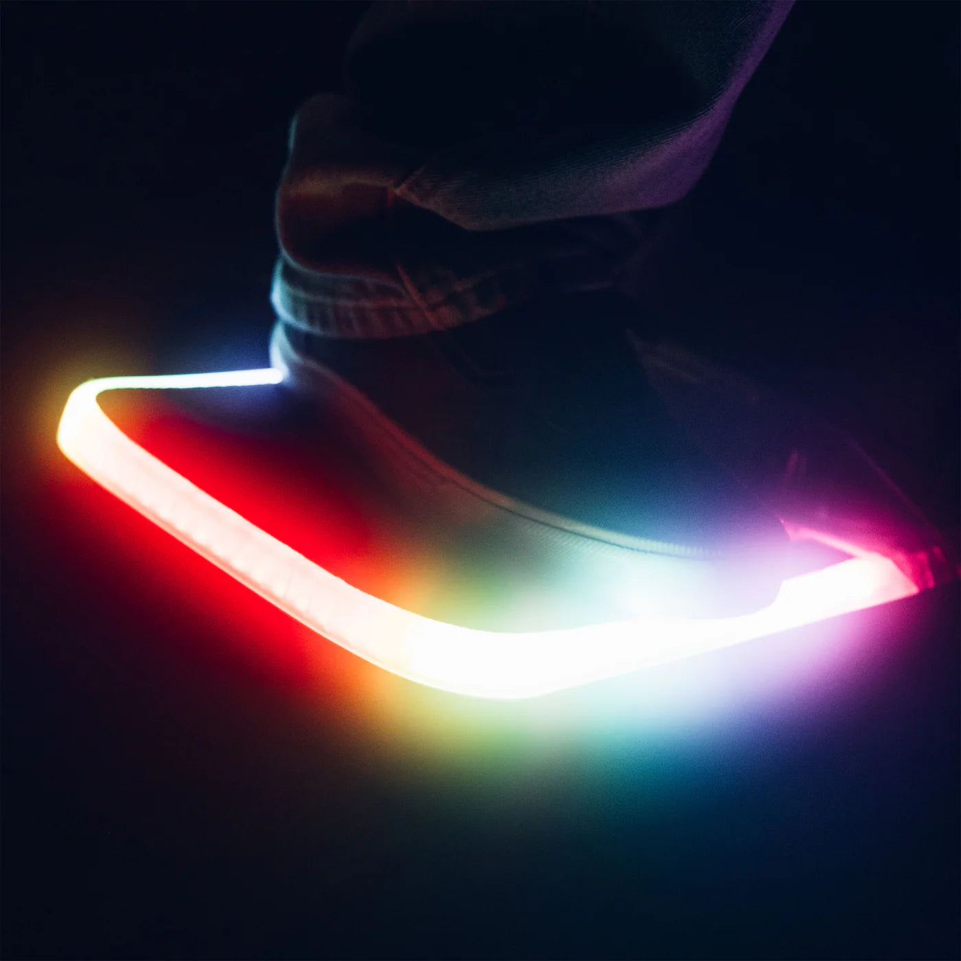 Rider standing on GT footpad light up