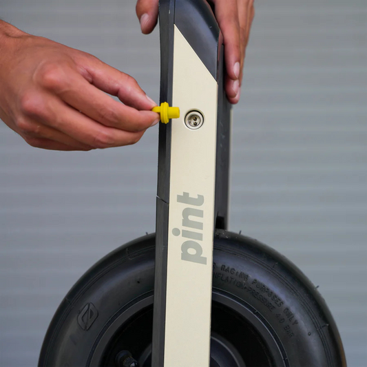 Rider inserting Pint charging plug in charge port